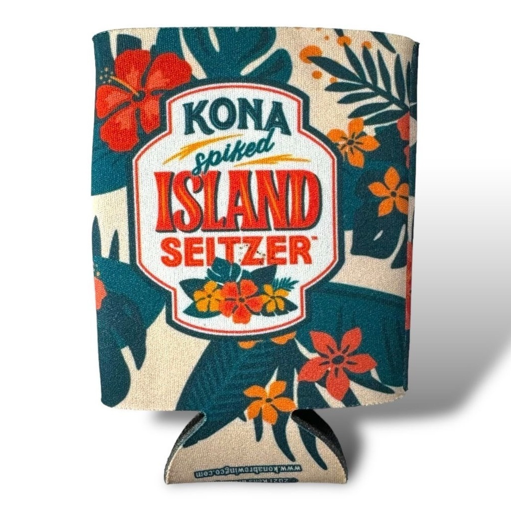 Kona Island Seltzer Bottle Can Cooler Koozie Tropical Party‎ Hawaiian